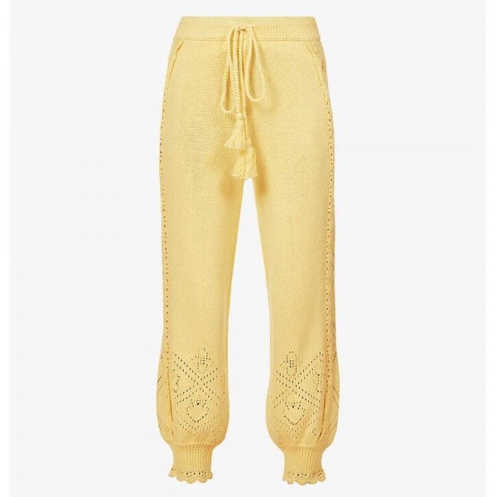 Loveshackfancy Nyla Knit Jogger In Lemon Drop - image 1